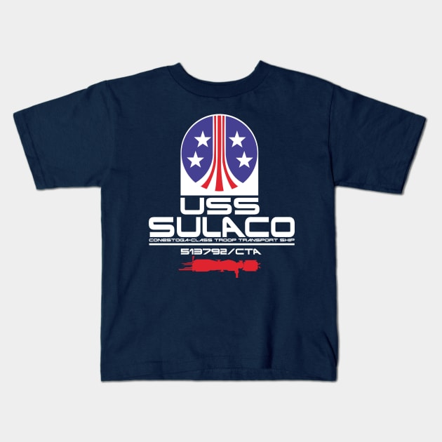 Colonial Marines USS Sulaco Kids T-Shirt by Meta Cortex